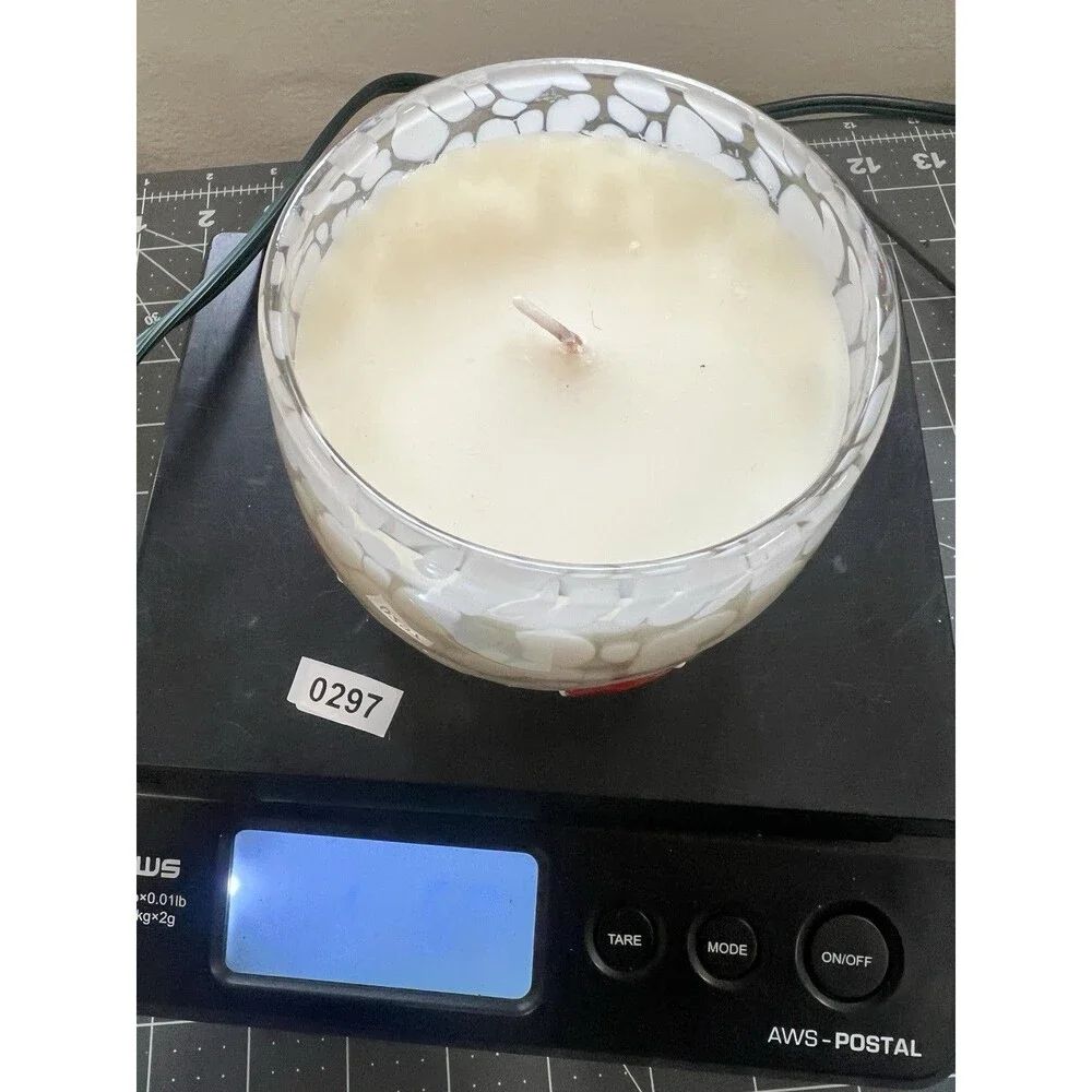 Anthropologie Icon Glass Candle white santa hat caramel spice wonderland winter